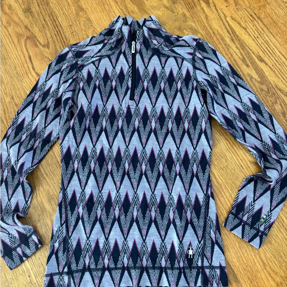 Smartwool women’s 100% merino wool 1/4 zip base layer top